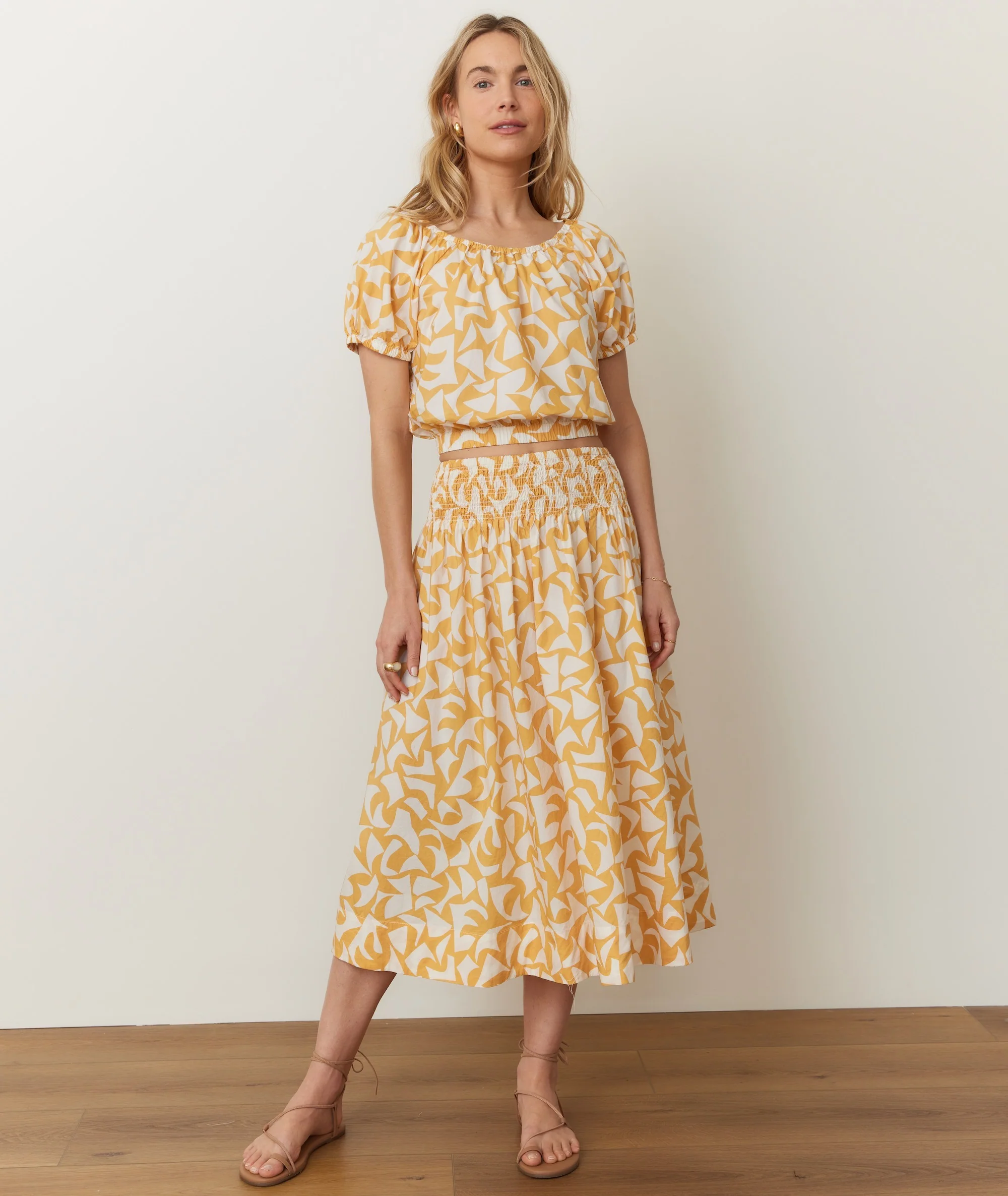 Bea Poplin Midi Skirt