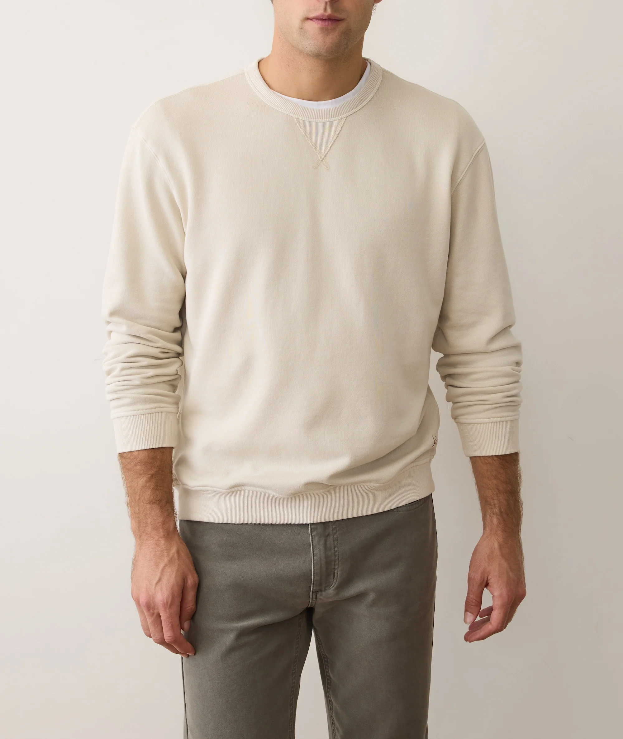 Men's Cloud 9 Fleece Relaxed Crewneck in Whitecap - Image 3
