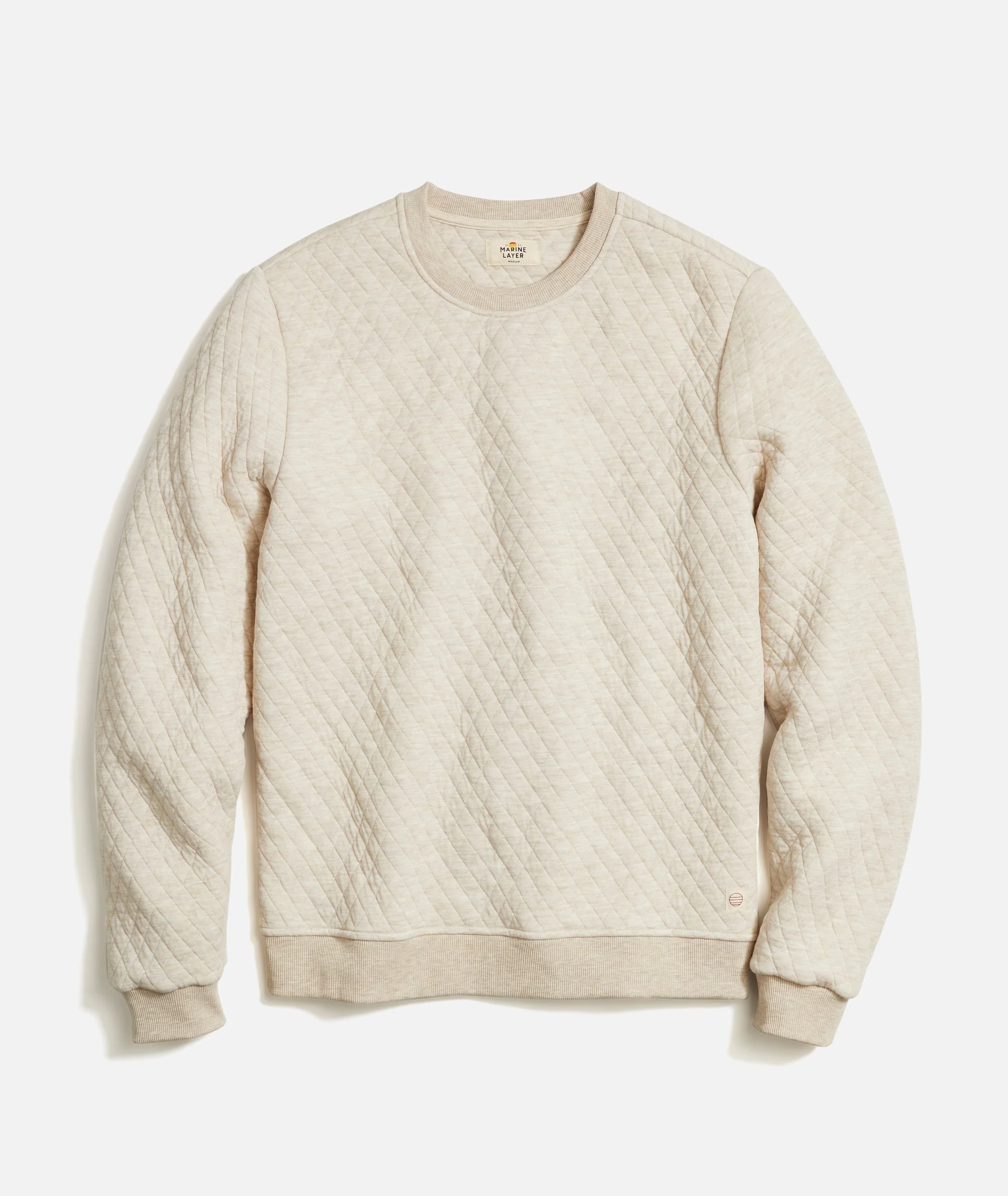 Men's Corbet Quilted Crewneck in Oat