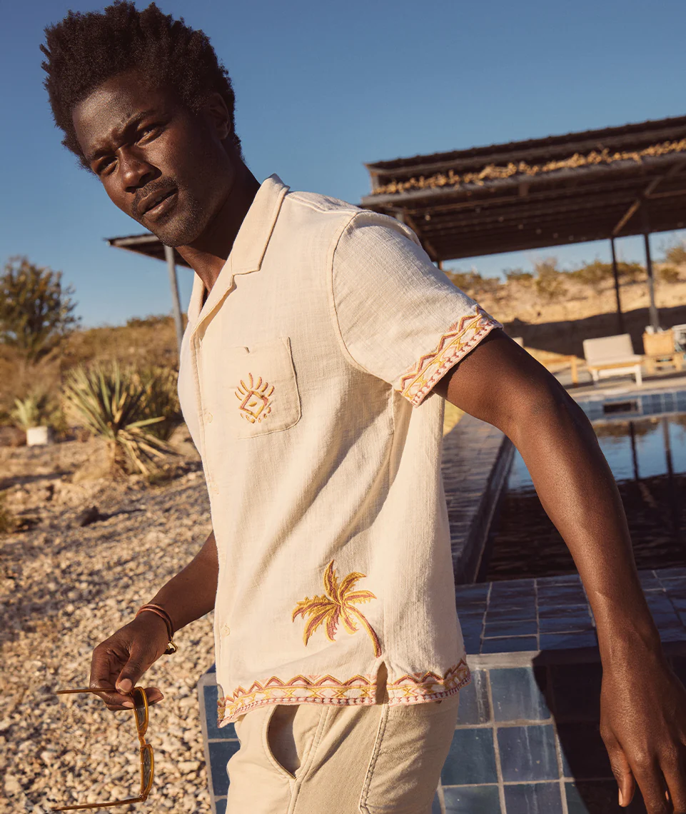 Stretch Selvage Embroidered Resort Shirt - Image 2