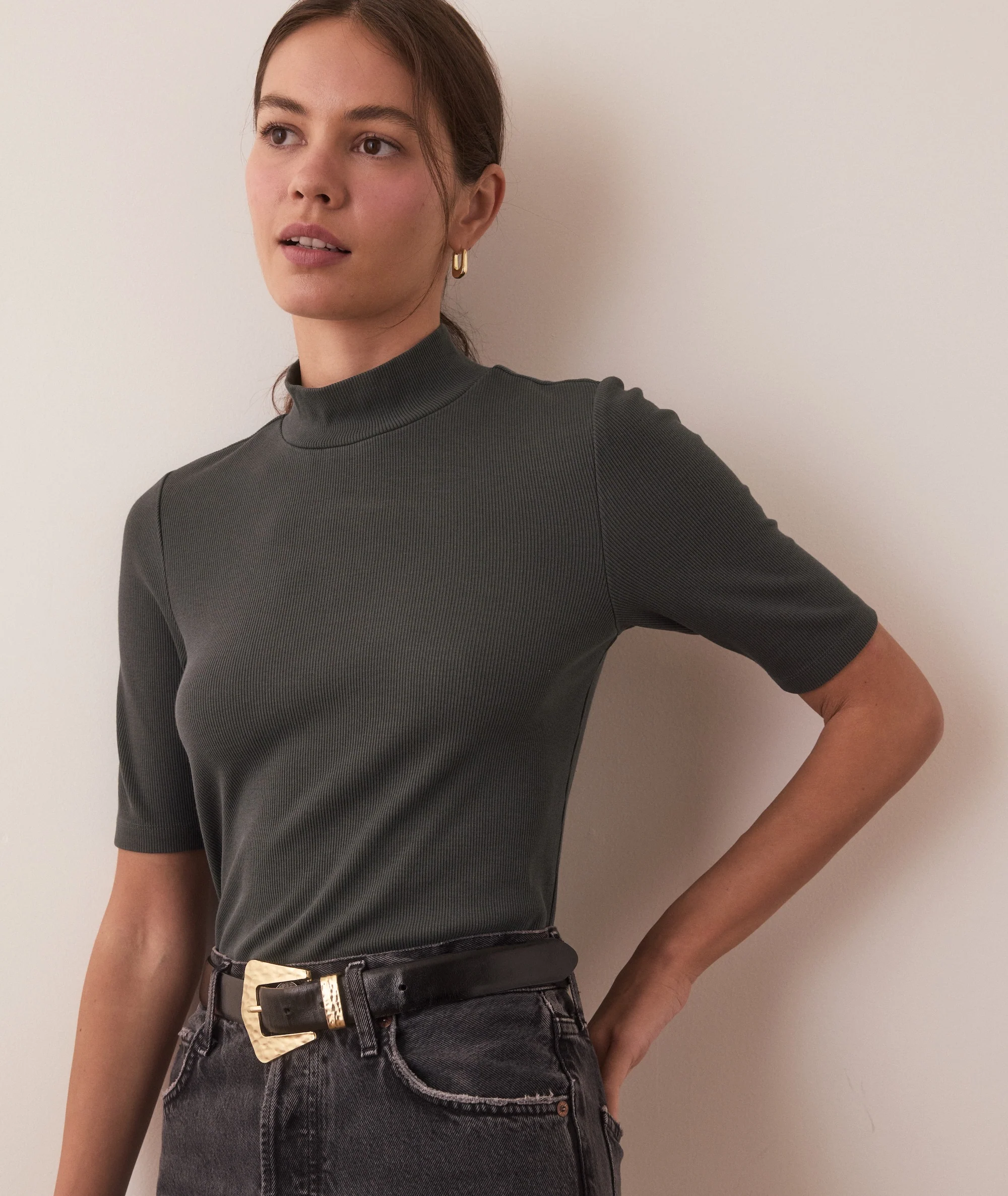 Lexi Rib Mock Neck Top - Image 3