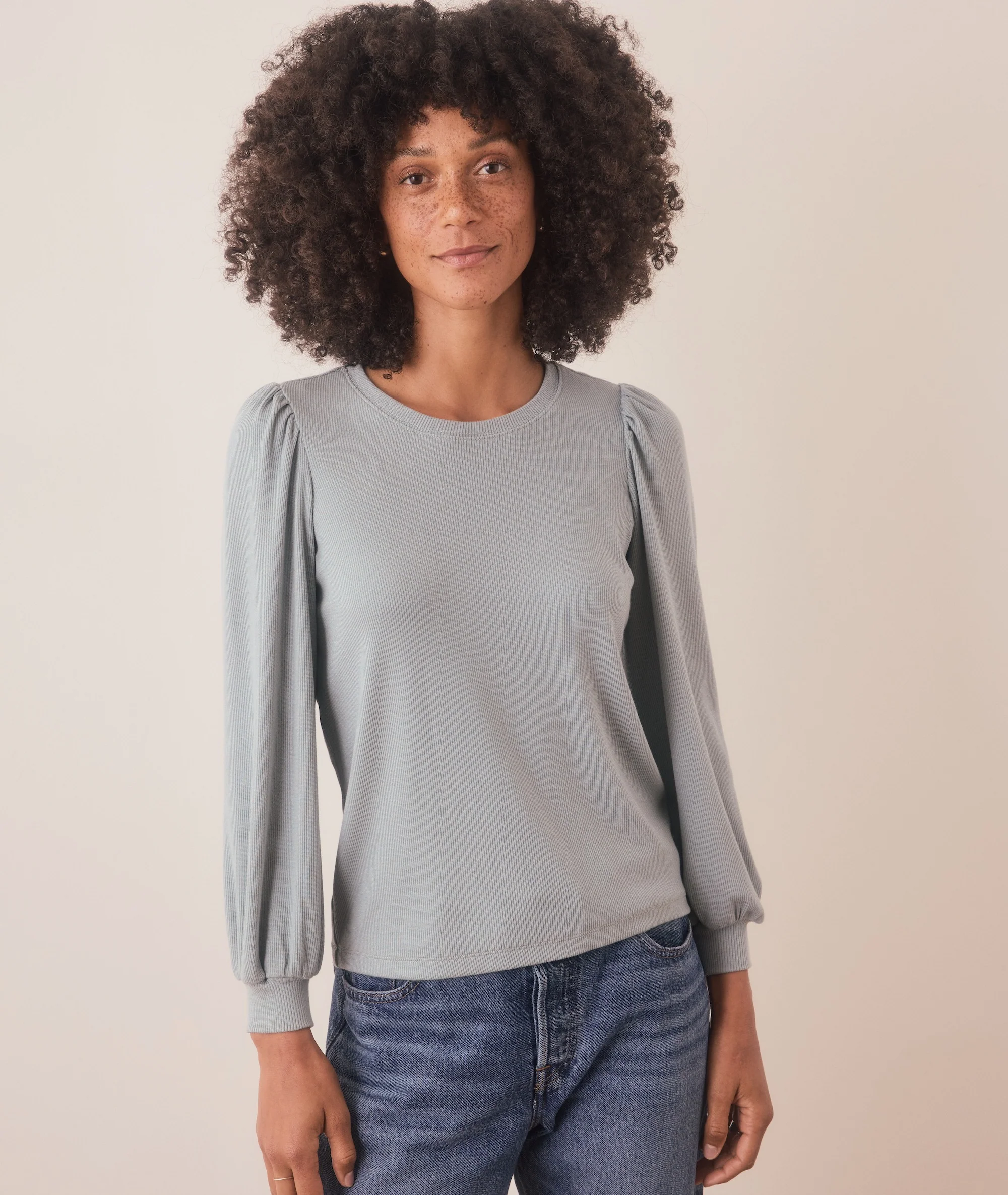 Lexi Rib Puff Sleeve Top - Image 2