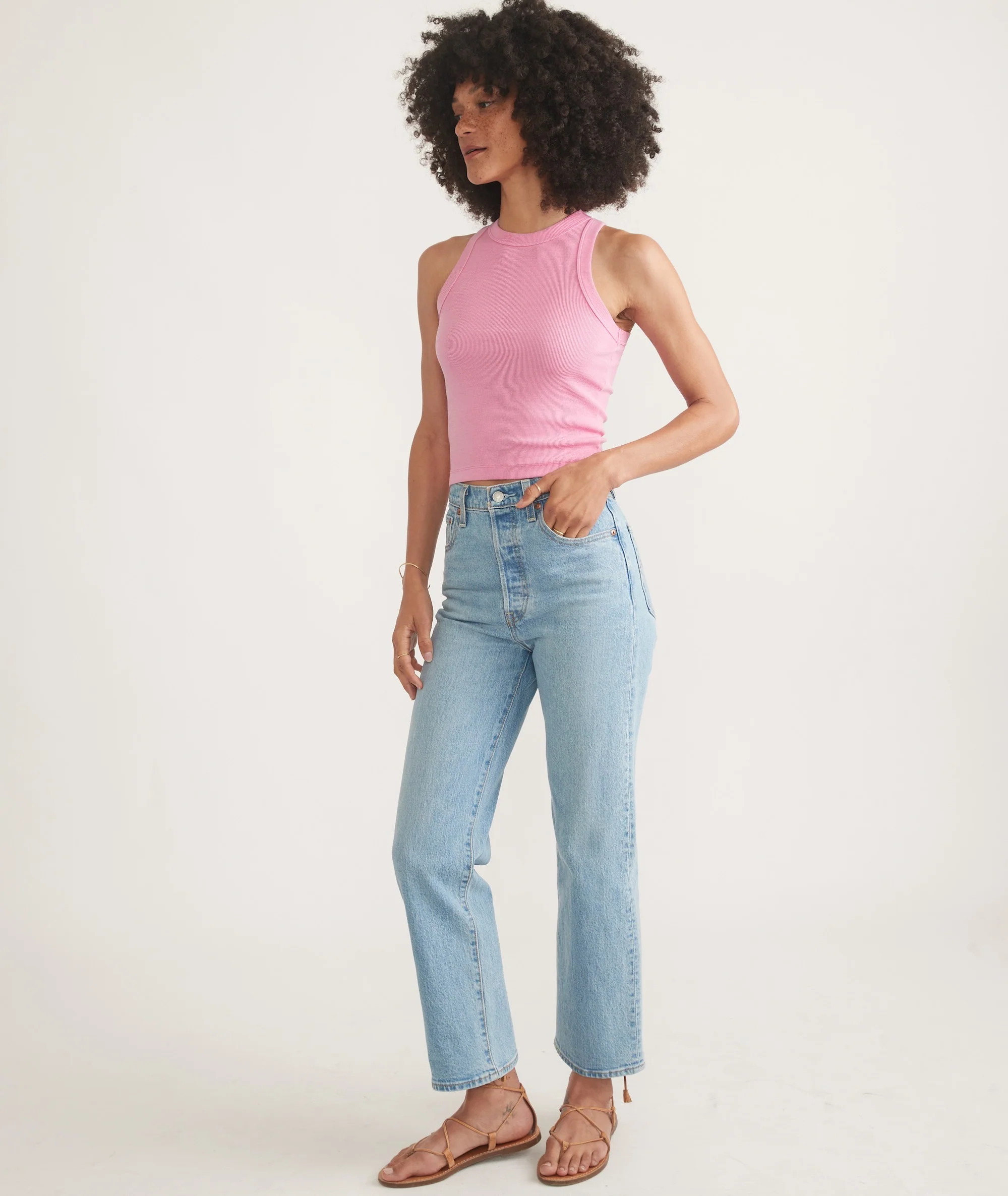 Lexi Rib Sun-In High Neck Crop Tank - Image 5
