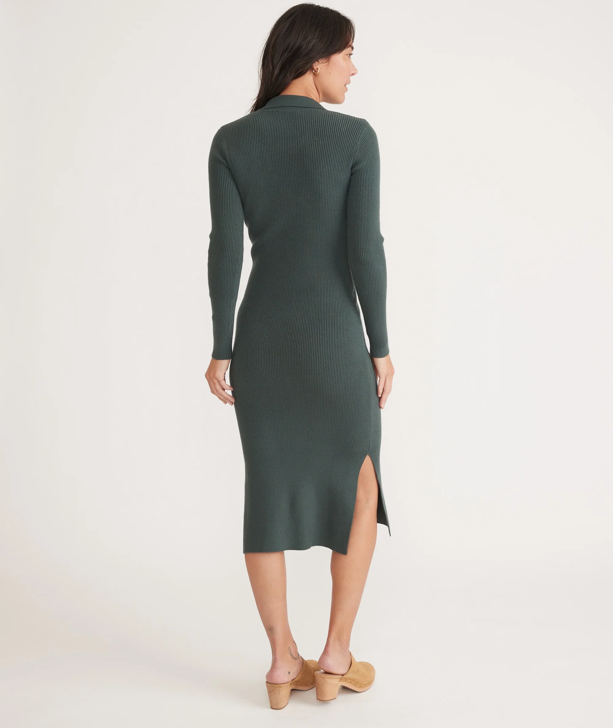 Lexi Rib Long Sleeve Sweater Polo Dress - Image 4