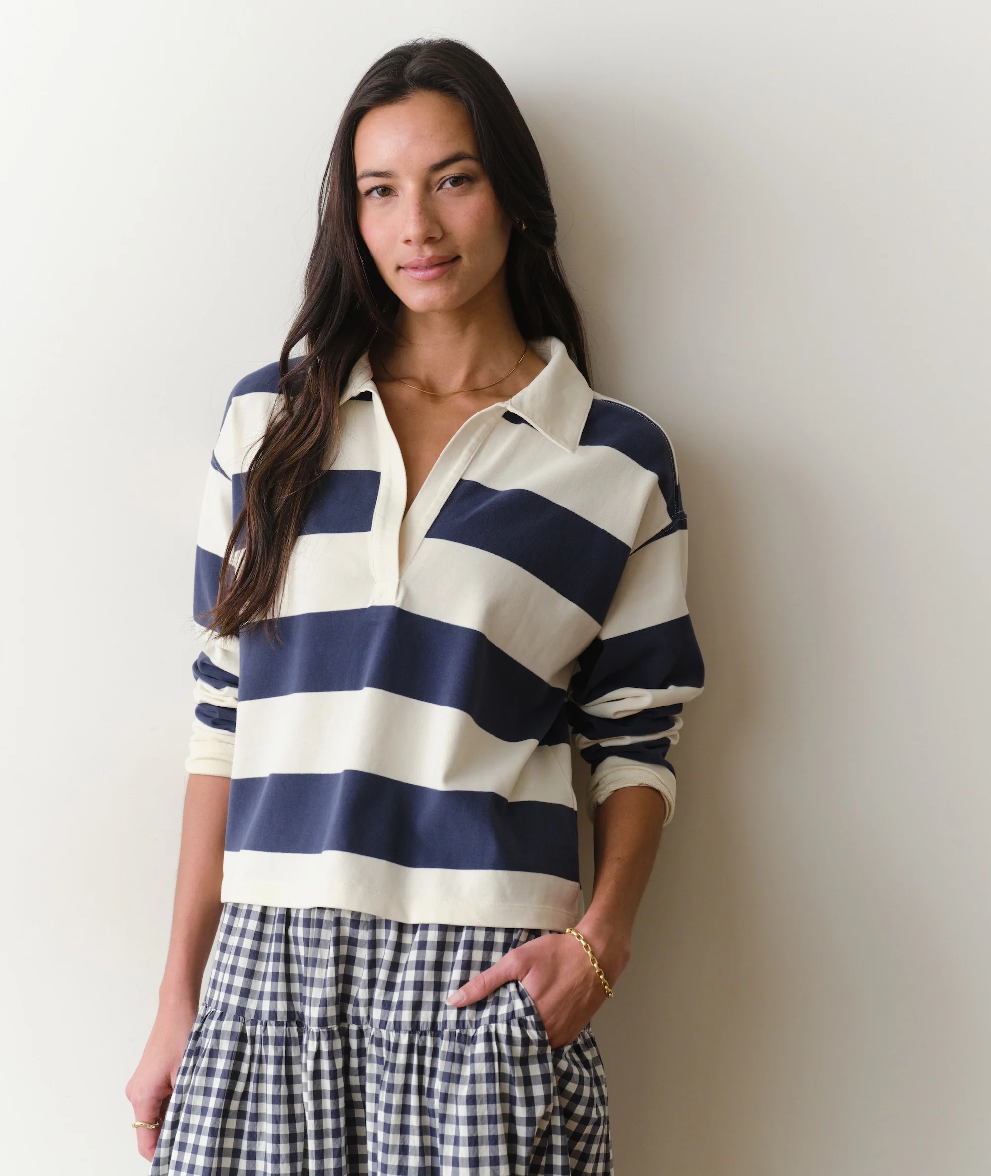 Luxe Sueded Polo Tee - Image 2