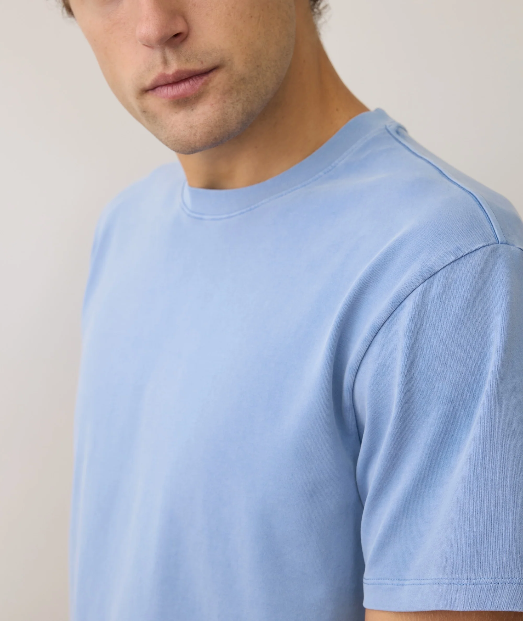 Men's Luxe 250 Tee in Coastal Blue - Image 4