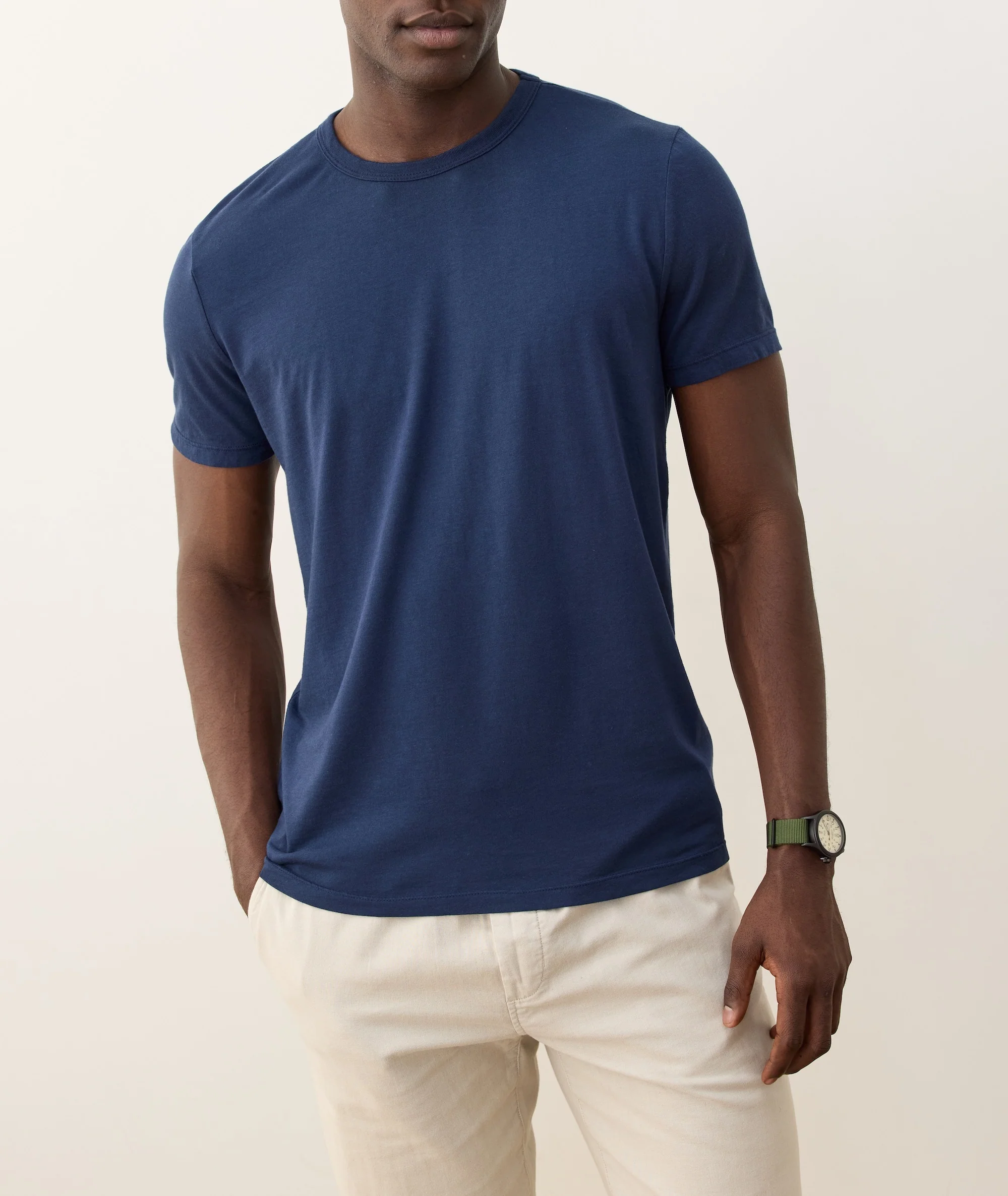 Men's Signature Crew Tee in True Navy - Image 2