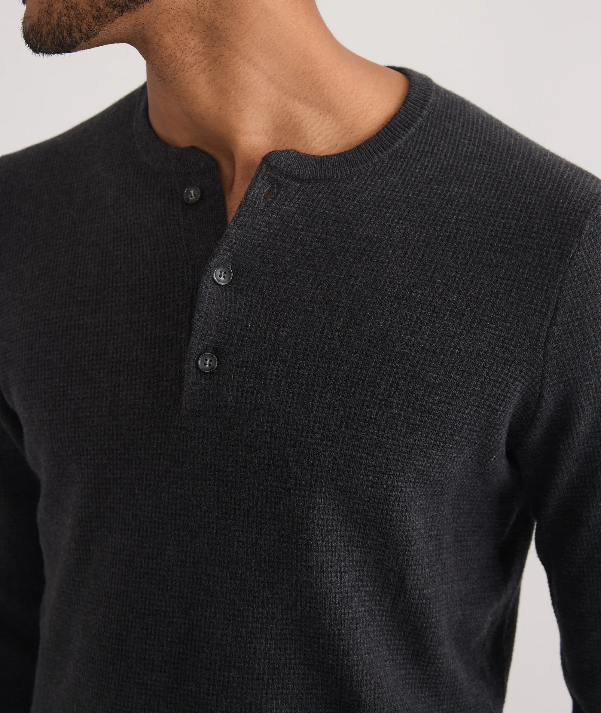 Merino Blend Sweater Henley - Image 4