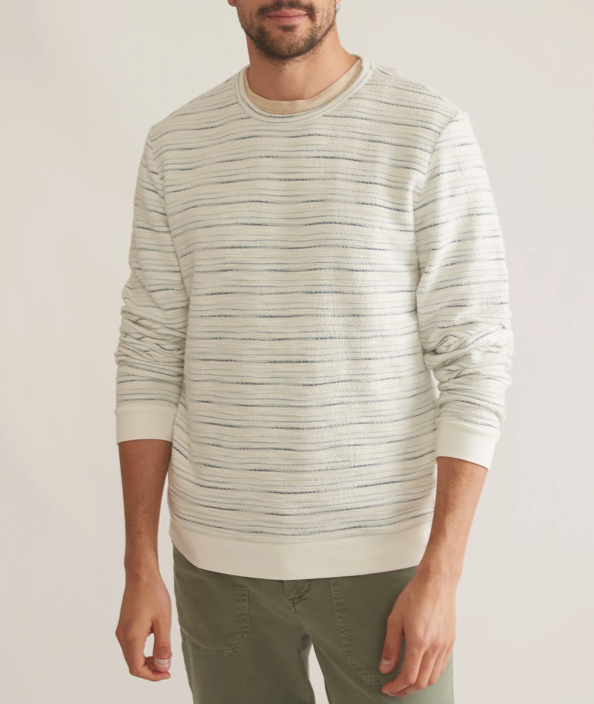 Textured Stripe Crewneck - Image 2