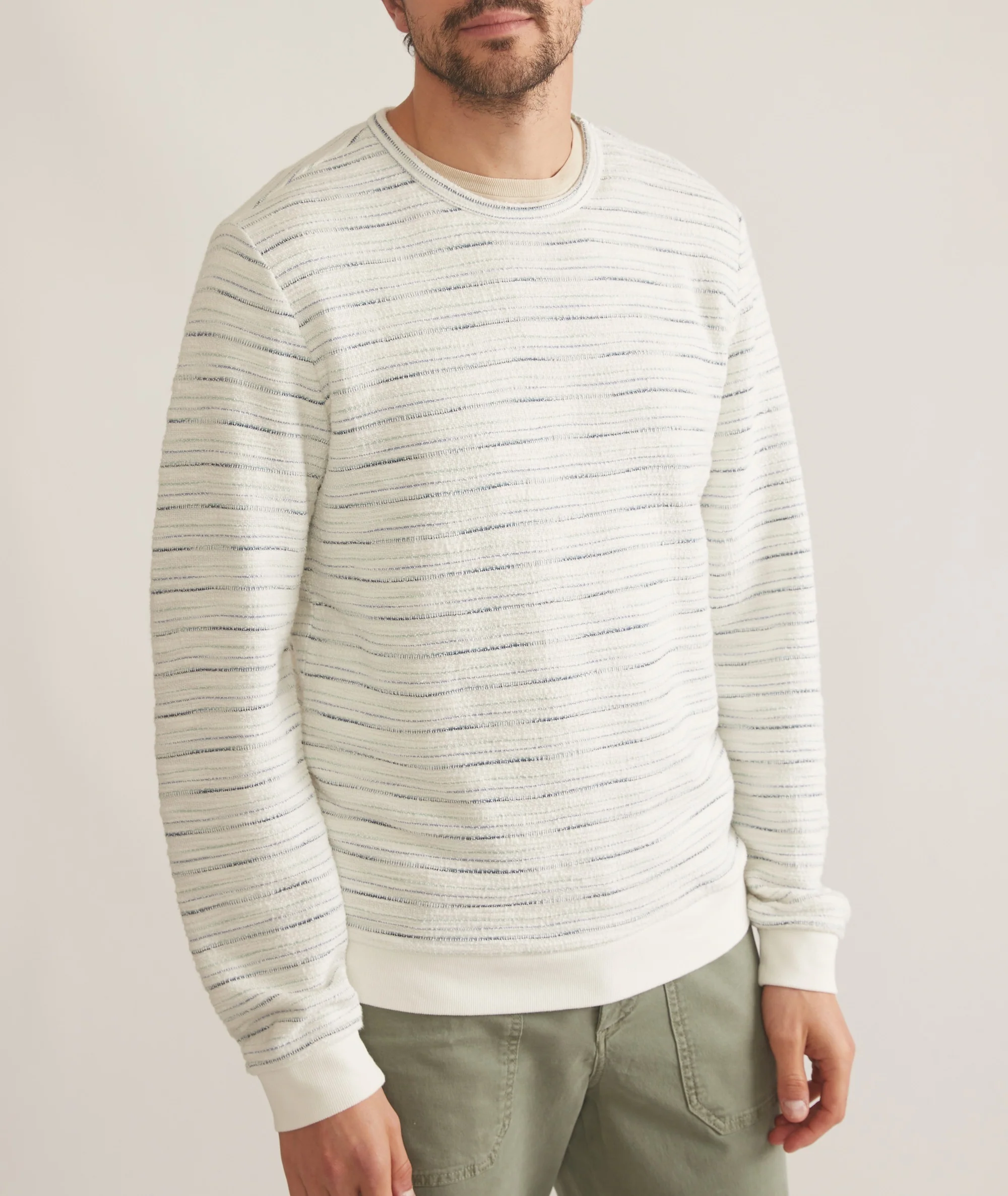 Textured Stripe Crewneck - Image 4