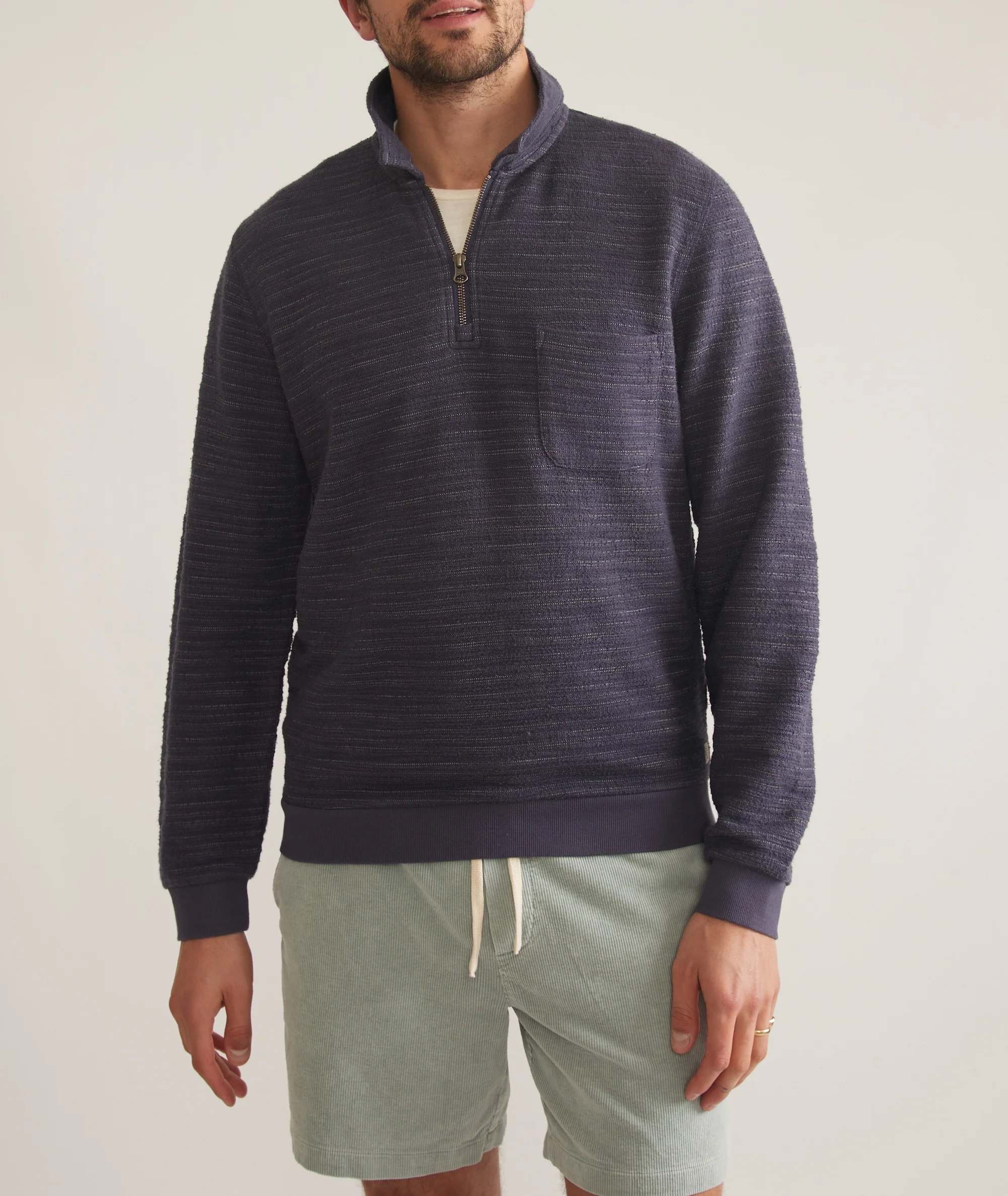Textured Stripe Quarter Zip - Image 4