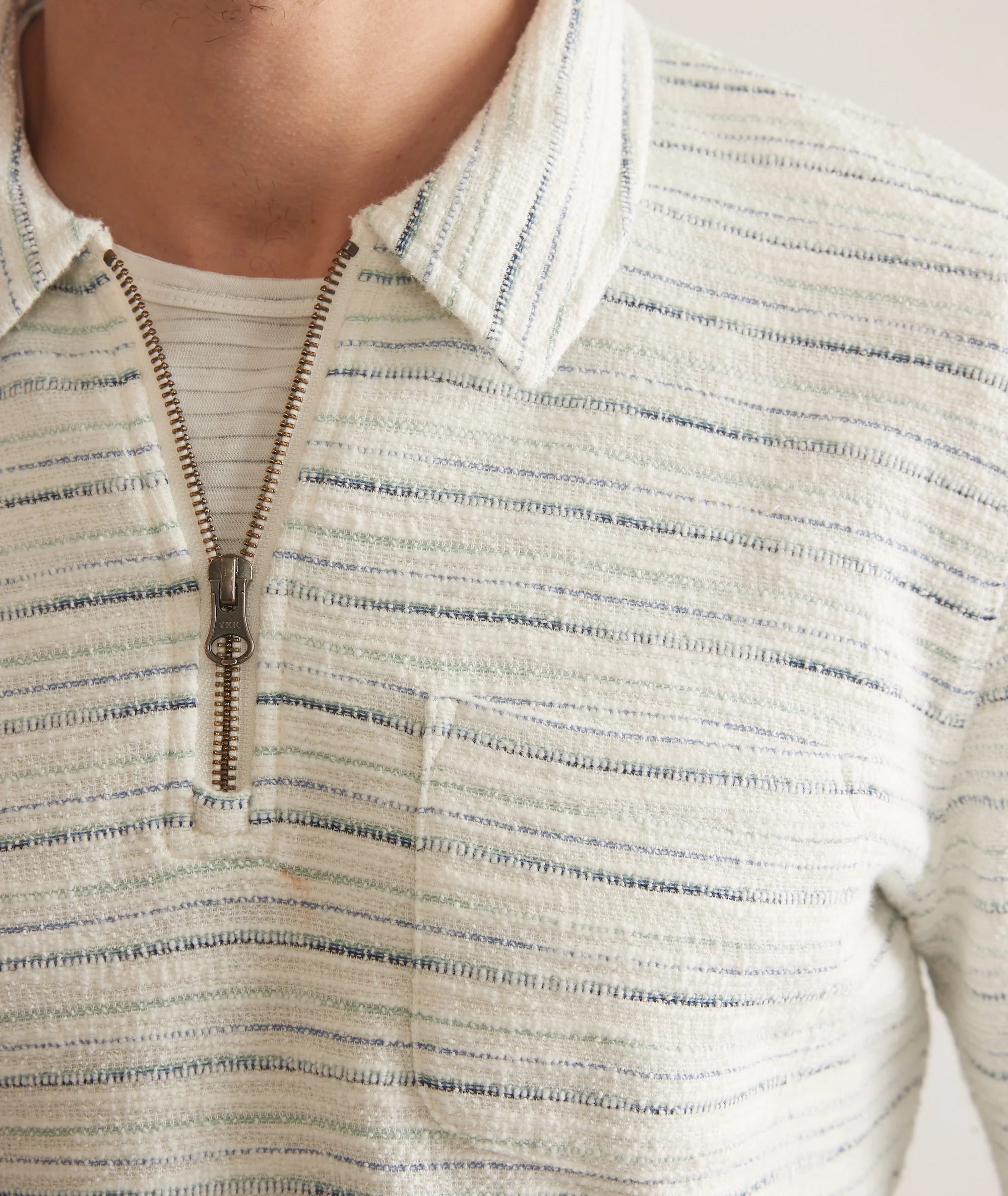 Textured Stripe Quarter Zip - Image 3