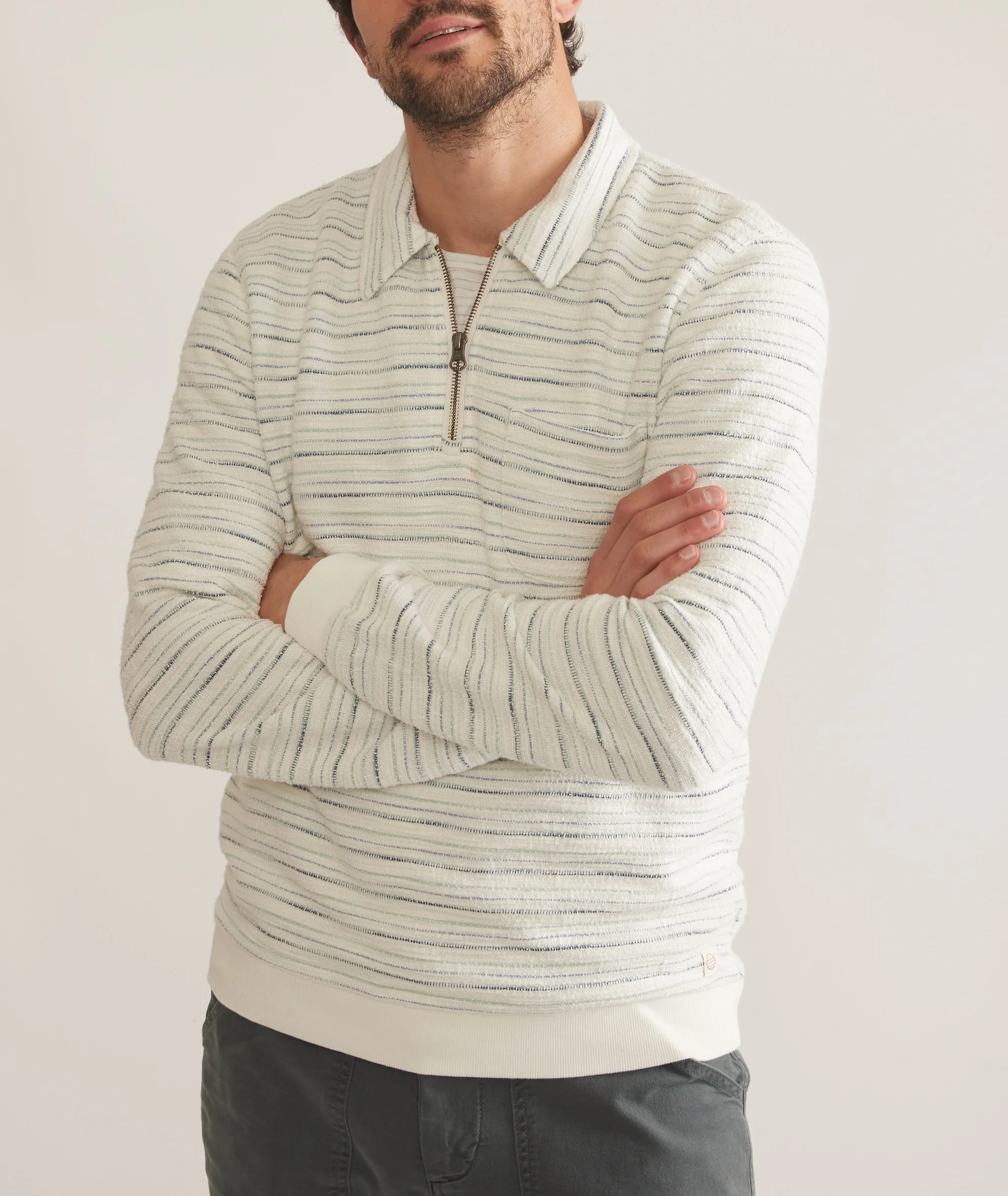 Textured Stripe Quarter Zip - Image 4