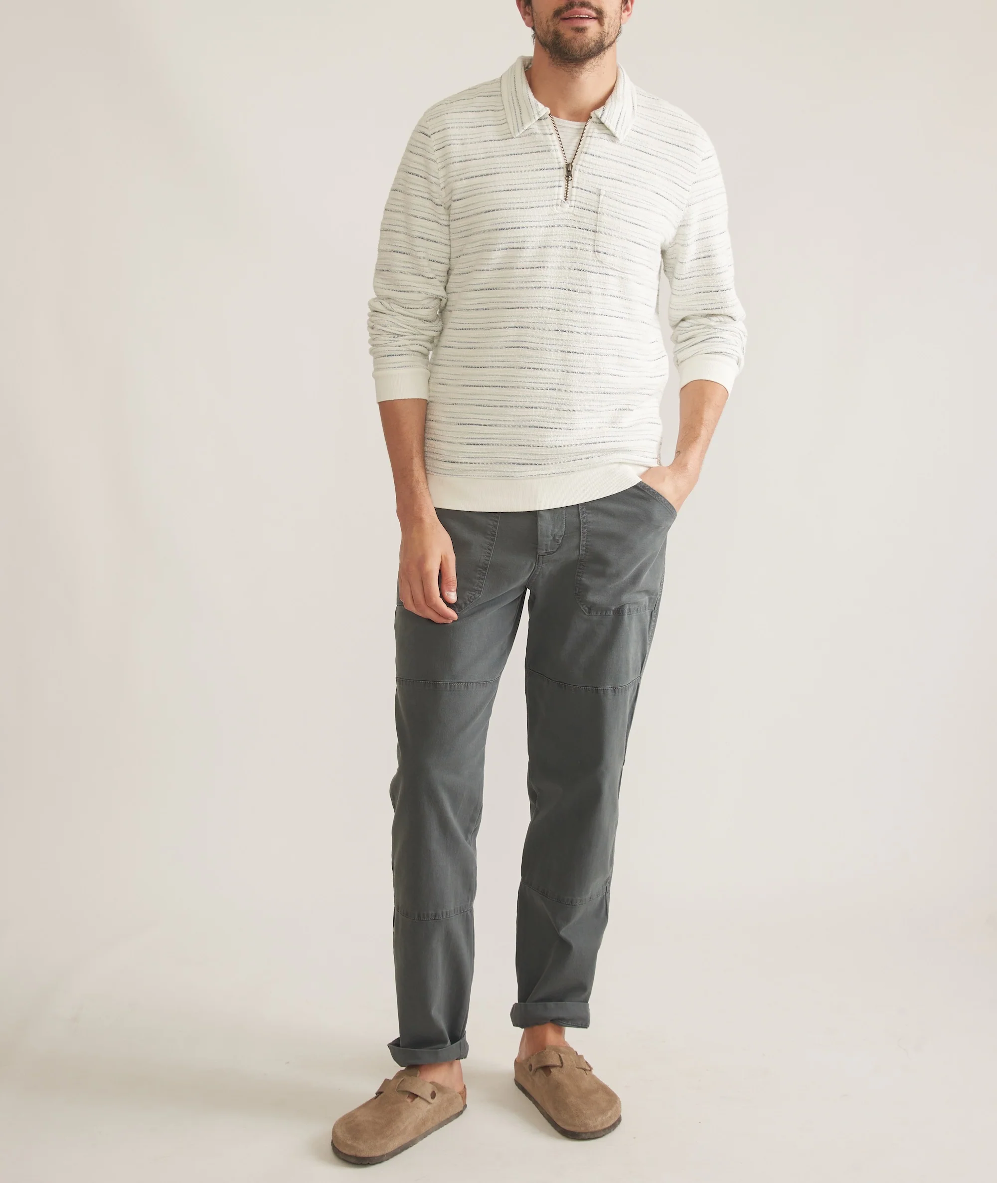 Textured Stripe Quarter Zip - Image 6
