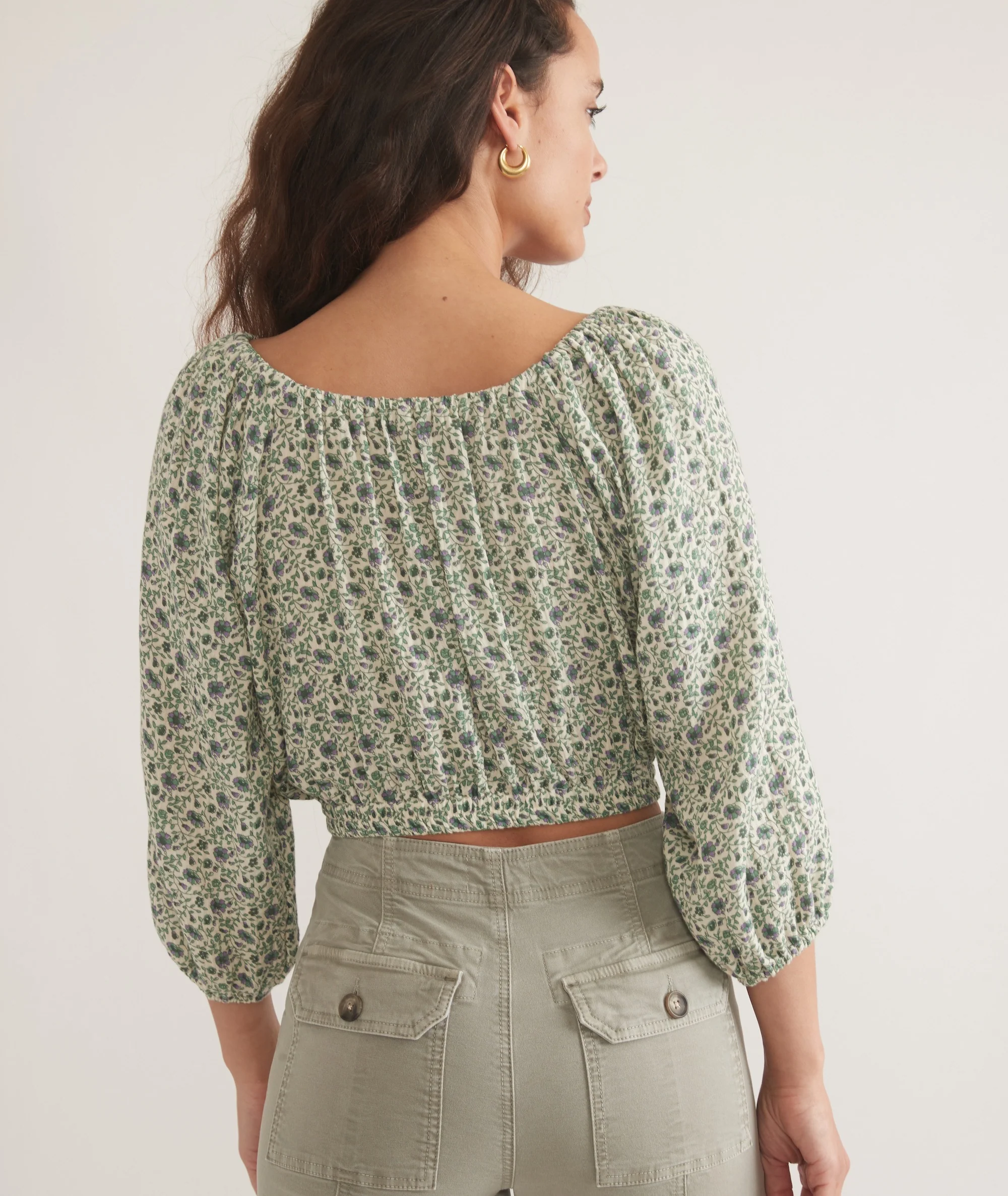 Tiana Double Cloth Cropped Blouse - Image 5