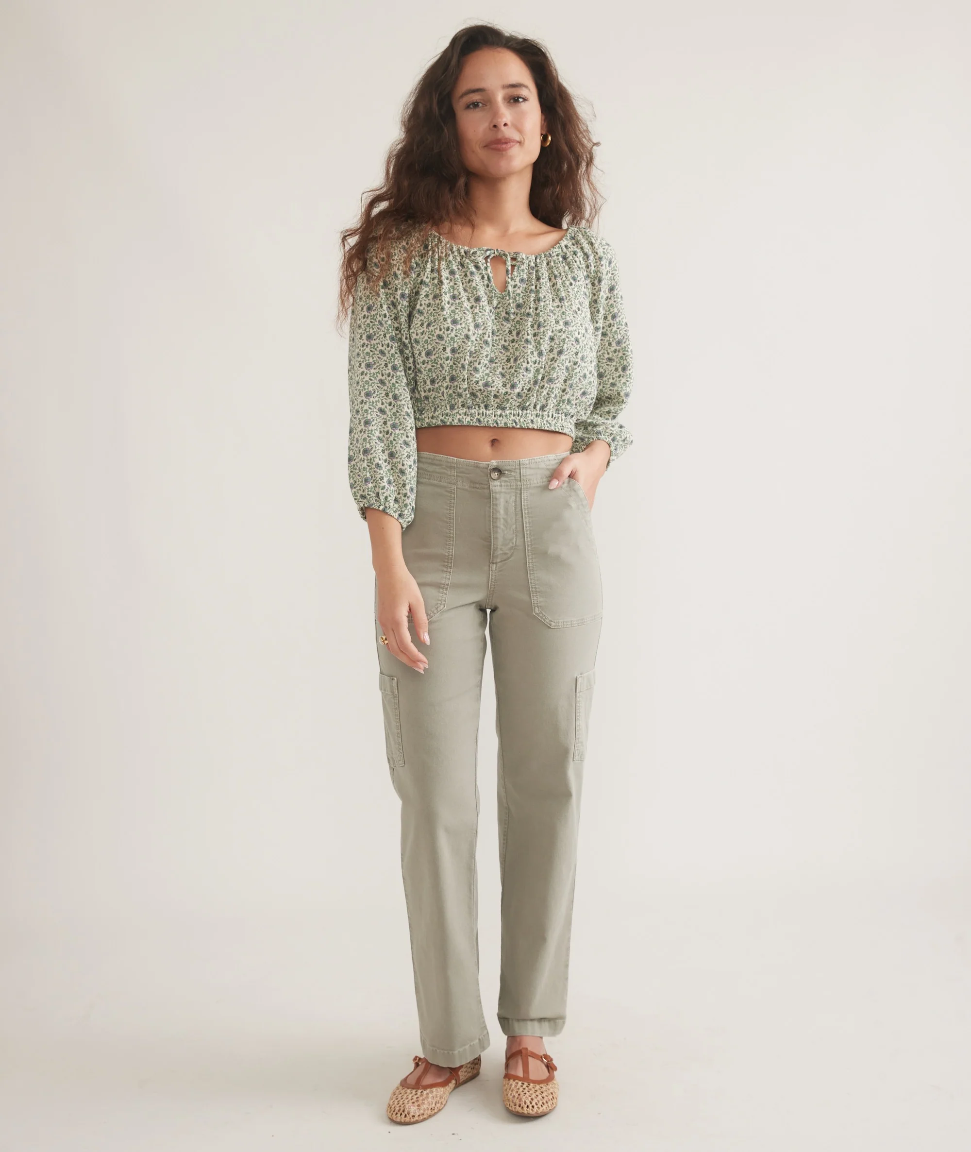 Tiana Double Cloth Cropped Blouse - Image 6