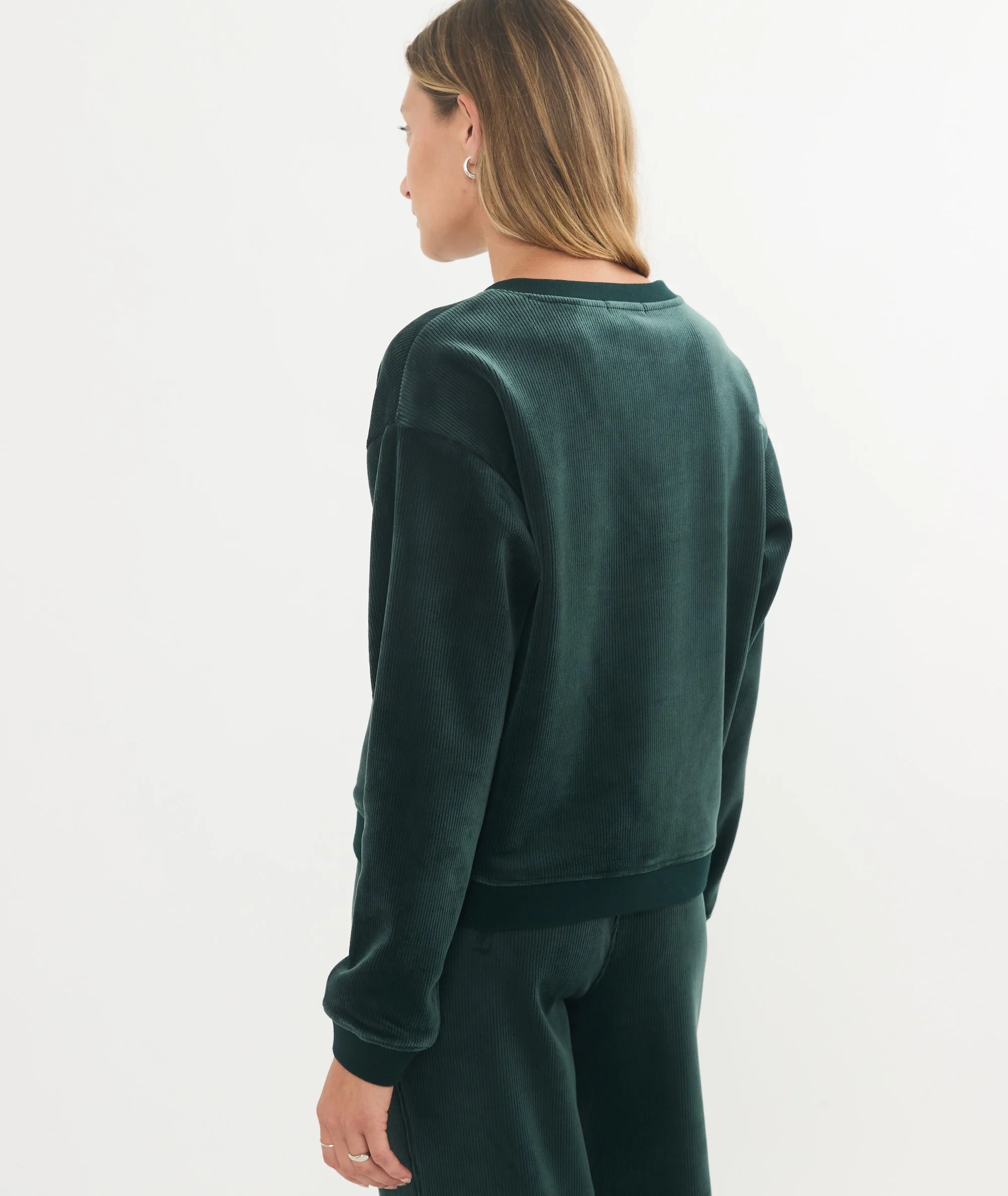 Cord Velour V-Neck Sweatshirt - Image 5